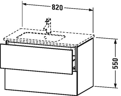 LC629105353 L-Cube Тумбочка подвесная Каштан темный, декор Duravit - Вид №1