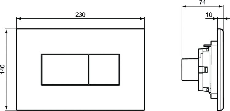 R0110A6 Пневматическая панель смыва SOLEA P2 Ideal Standard PROSYS SOLEA  - Вид №2
