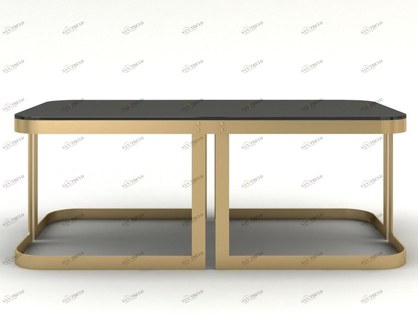 MARIONI Низкий прямоугольный журнальный столик из латуни Clark sun-id-1505487