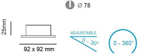 Terzo Light Регулируемый встраиваемый алюминиевый точечный светильник  C104s.gu  - Вид №4