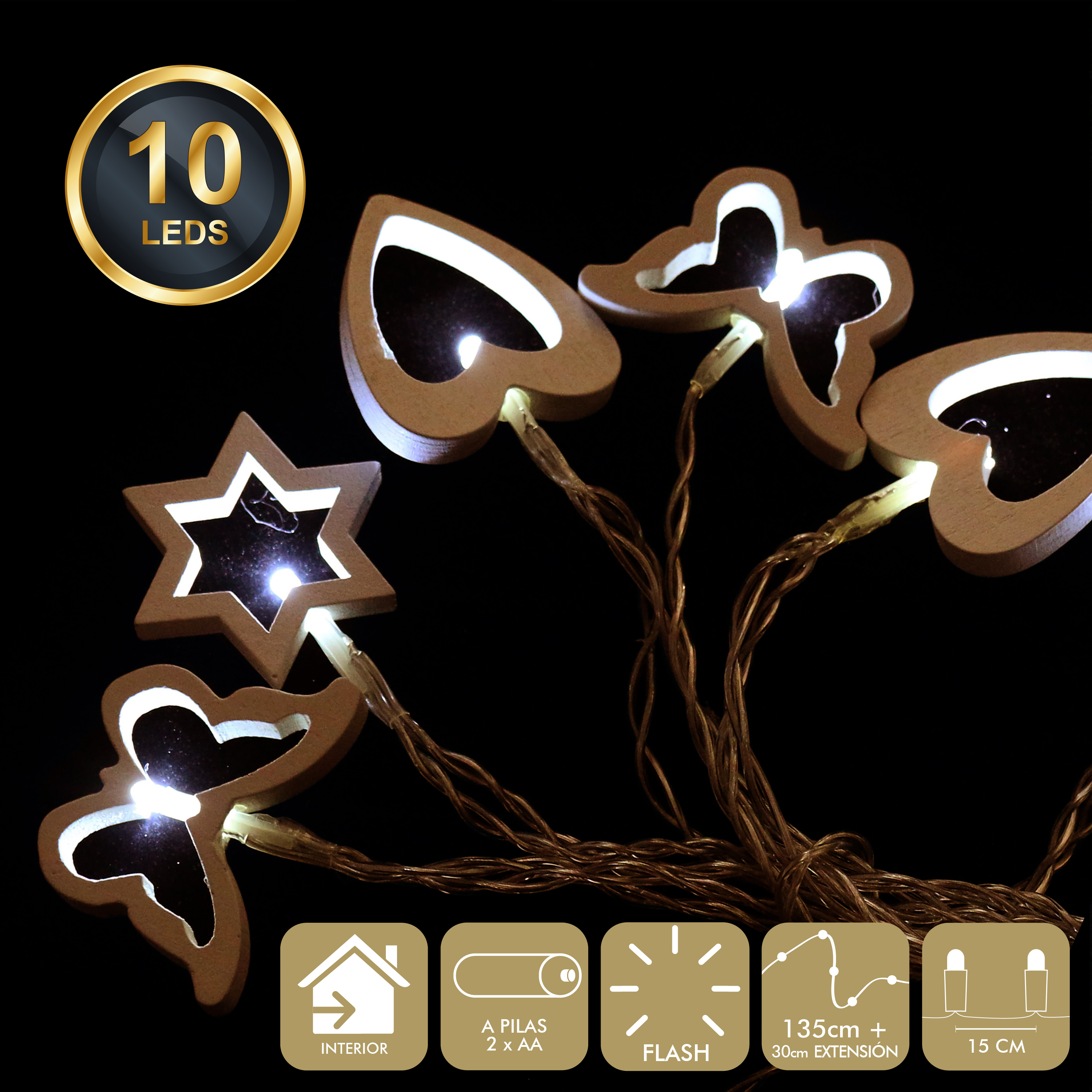 DZ-087-437 ГИРЛЯНДА 10 LED (2 X AA) TO4ROOMS  - Вид №1