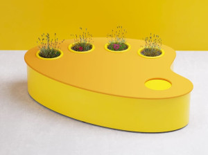 Плантатор с сиденьями для детей из оцинкованной стали