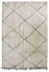 AFOLKI Прямоугольный шерстяной коврик с длинным ворсом и геометрическими мотивами Beni ourain Taa878be