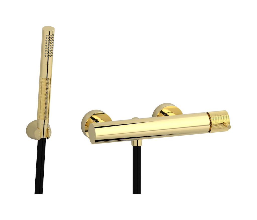 Встроенный смеситель для душа в комплекте с душевым гарнитуром. WE ARE IB id350i Pale Gold Industria