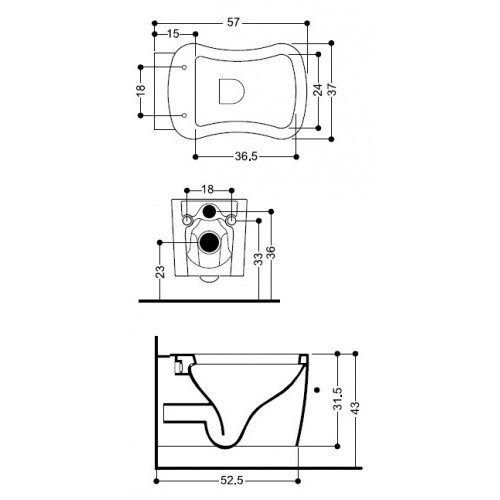 42812 Подвесной унитаз настенный Белый  Nutty Италия Santreyd - Вид №1