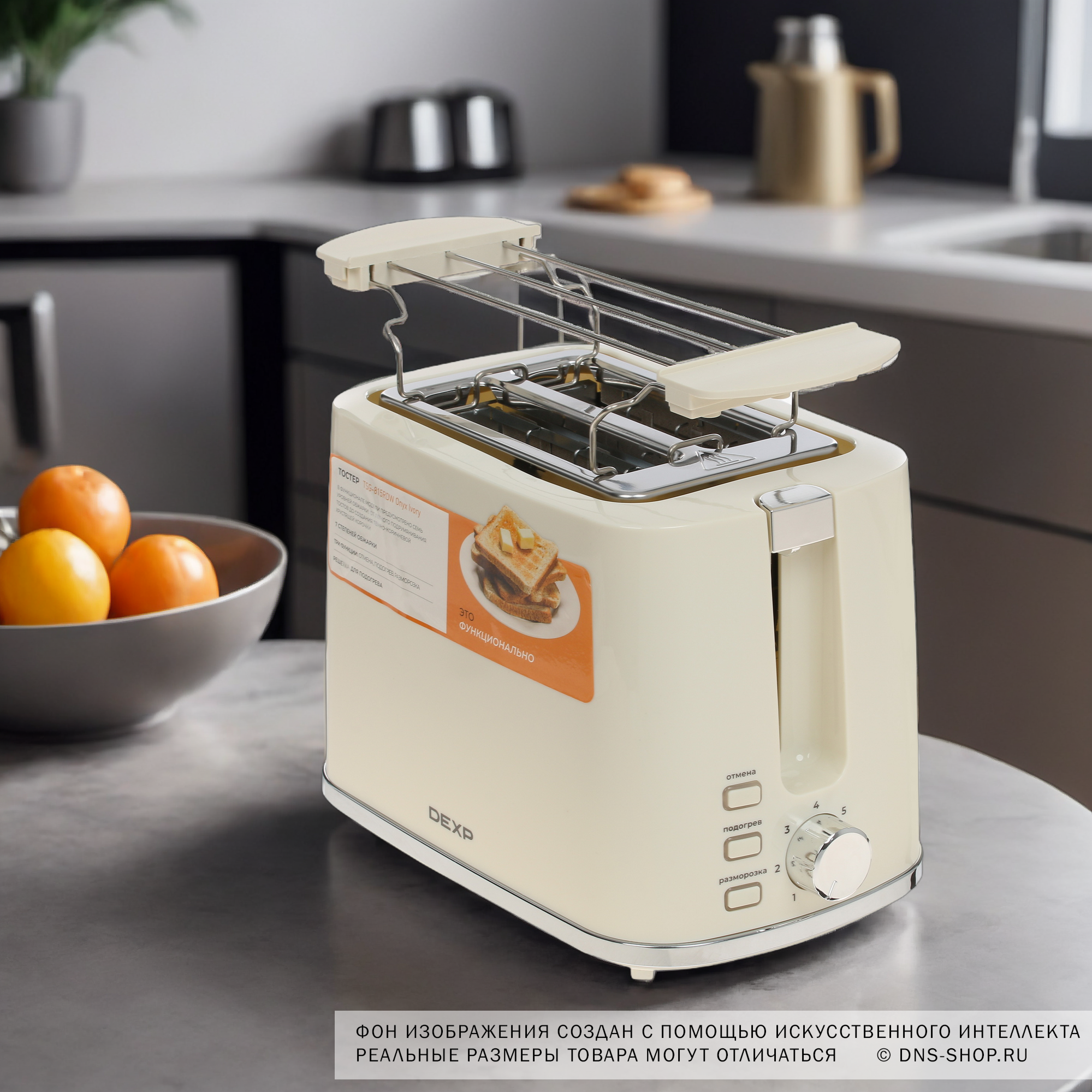 5418842 Тостер DEXP TSG-815RDW бежевый STDN-0025506 - Вид №9