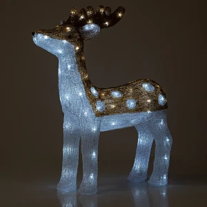 89367754 Светящаяся новогодняя фигура "Олень пятнистый" 80LED IP44 8 режимов 48x20x58см STLM-1468270