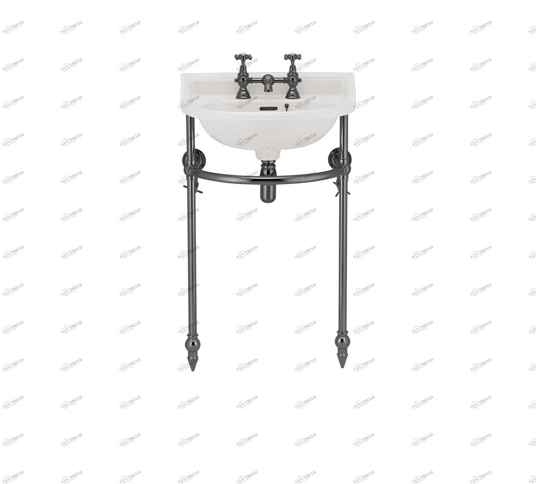 Gentry Home Таз большой белый Victorian Темный никель GH100501