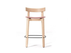 Дубовый барный стул со спинкой