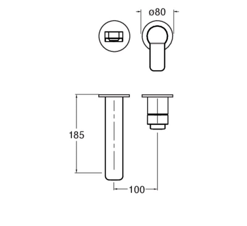 Настенный однорычажный смеситель для раковины без слива CRISTINA Rubinetterie Elevation ARCH-00030234 - Вид №2