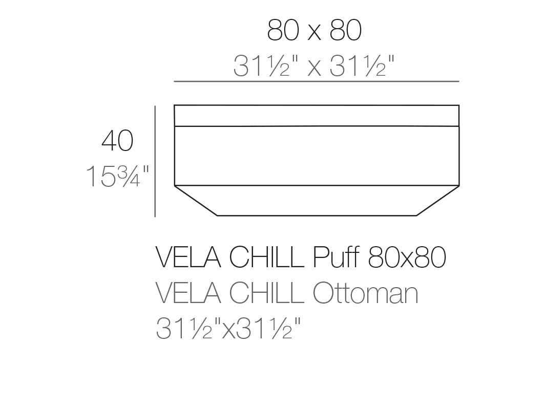 Квадратный полиэтиленовый садовый пуфик Vondom Парус ARCH-00027284 - Вид №5