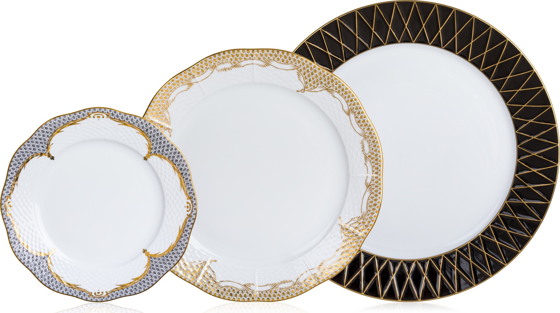 10631176 Herend Набор тарелок 6/18 "Чешуя" (золото) (Mix&Match) Фарфор, Керамика 