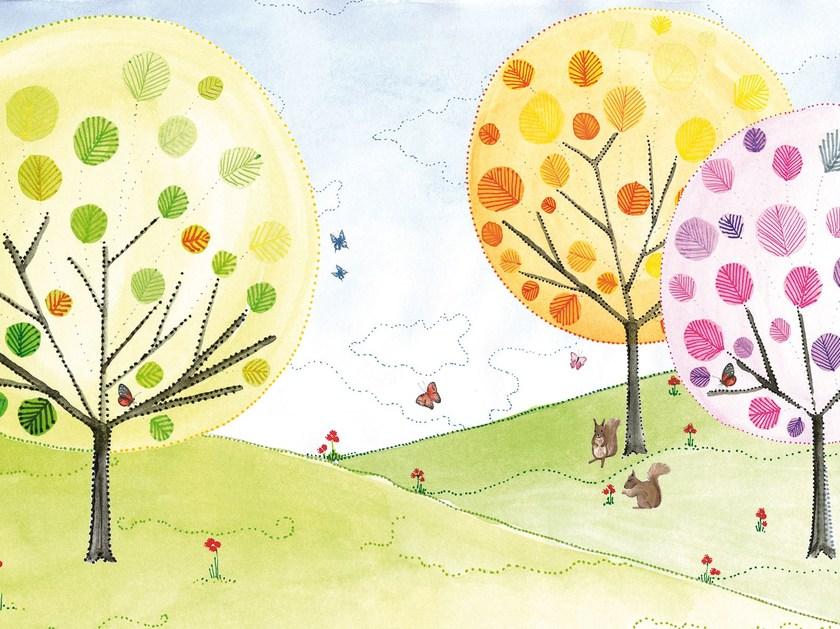 GLAMORA Моющиеся виниловые обои с пейзажами Sweet little dots sun-id-1379328 - Вид №1