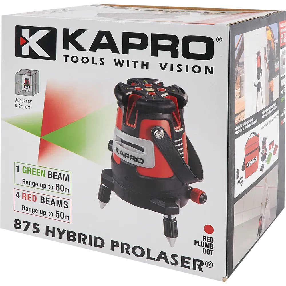Уровень лазерный Kapro 875 Hybrid зеленый луч, 30 м STLM-2098677 - Вид №7