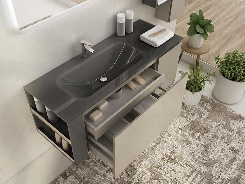 LEGNOBAGNO Подвесная тумба под умывальник из стекла с зеркалом Freedom lineare sun-id-1508675 - Вид №1