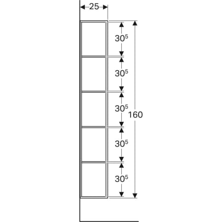 GEBERIT 500.569.JJ.1 Стеллаж Geberit Citterio с зеркалом  - Вид №4