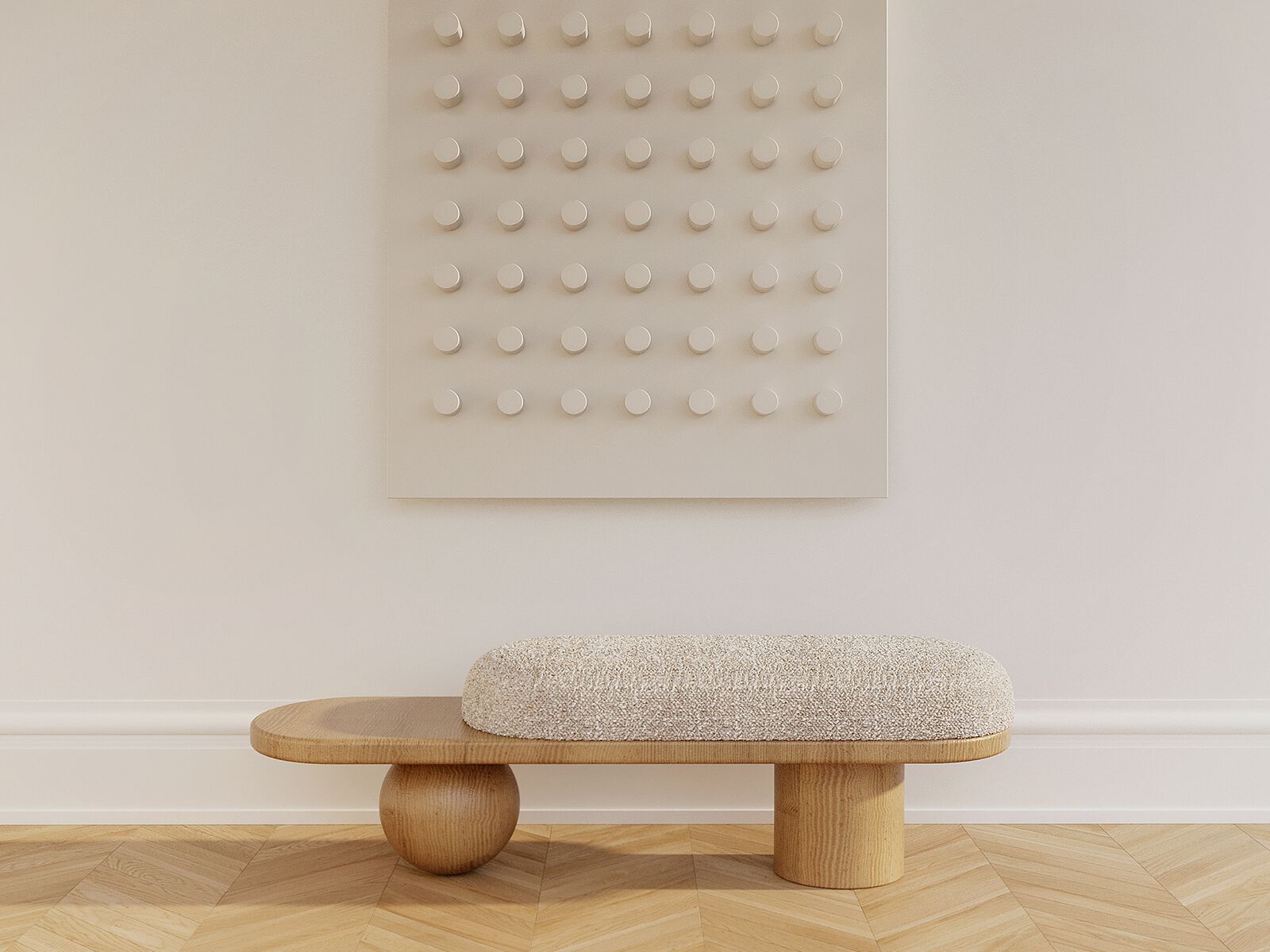 Скамейка из ткани и дерева ANA ROQUE INTERIORS ARCH-00072896 - Вид №1