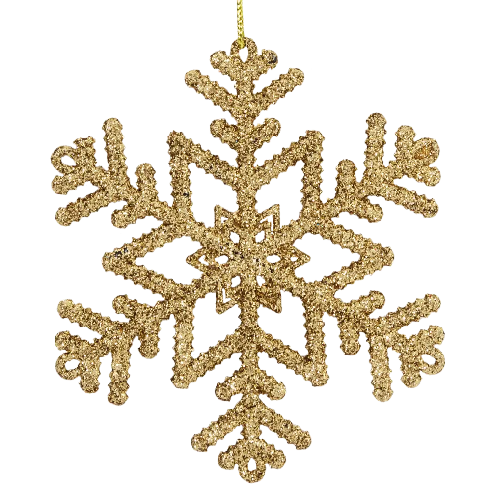85156520 Елочная игрушка «Снежинка» 10 см глиттер золотой STLM-0956748 Santreyd  - Вид №1