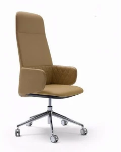 Quinti Sedute Кожаное кресло для руководителя с 5 спицами и высокой спинкой Deep