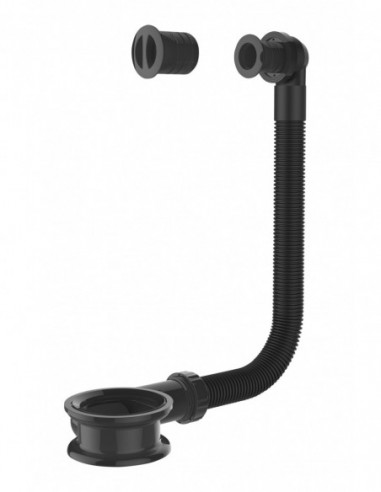 598300 005 00  Универсальный перелив для умывальника, планка Д. 24 мм и Д. 30 мм, ломкая длина, черный Valentin Хром  - Вид №1