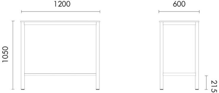 Grado Design Высокий прямоугольный стальной стол со столешницей из МДФ Pipe sun-id-1479384 - Вид №1