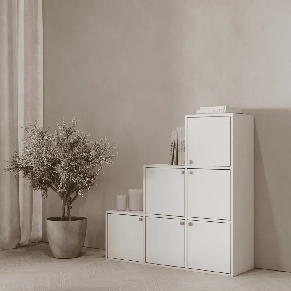 Стеллаж KONSENSA Руан 6 секций 104x104x31.7 см ЛДСП цвет белый STLM-2150133 - Вид №10