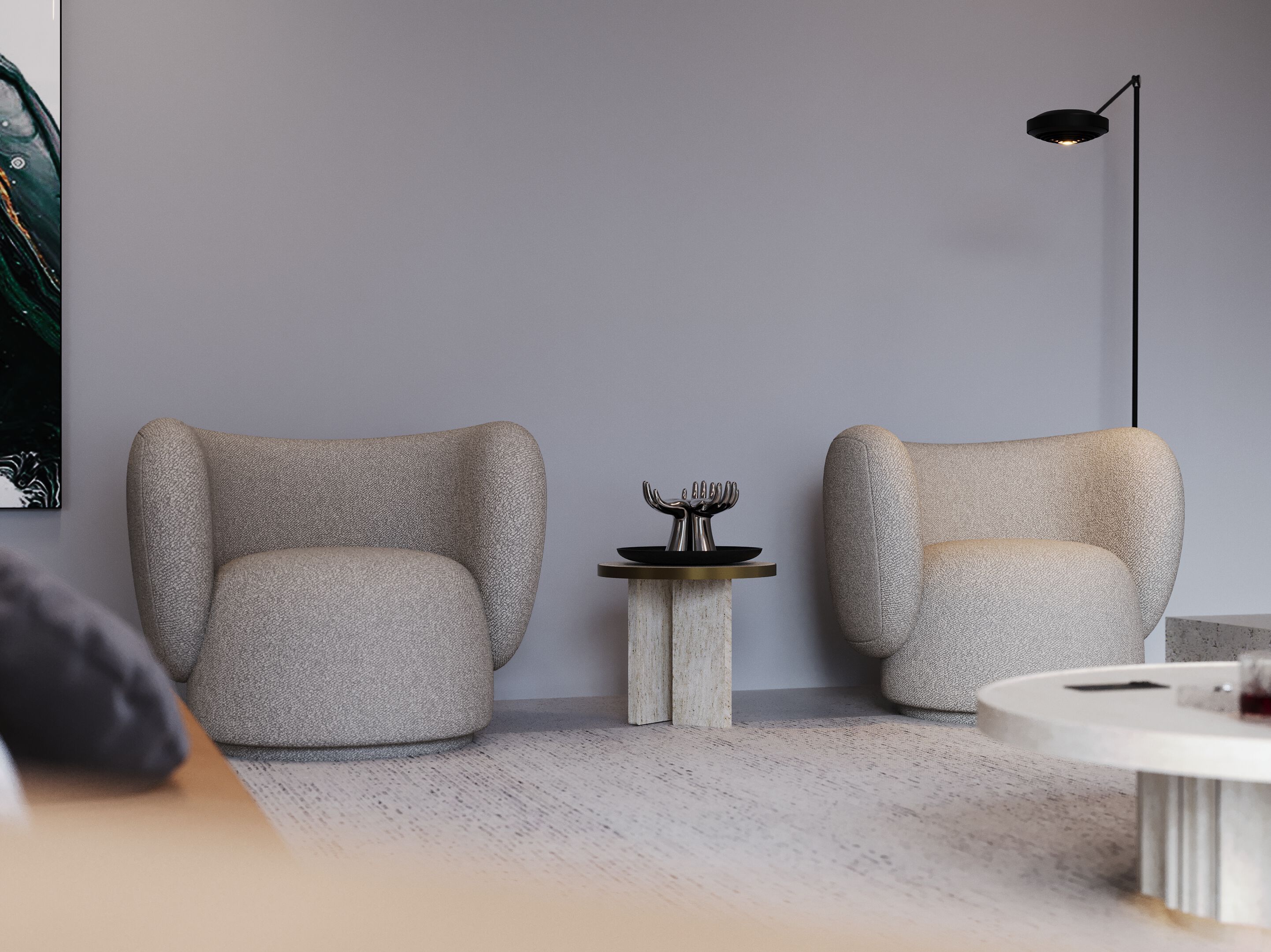 Травертин круглый журнальный столик Davani Purity ARCH-00027089 - Вид №4