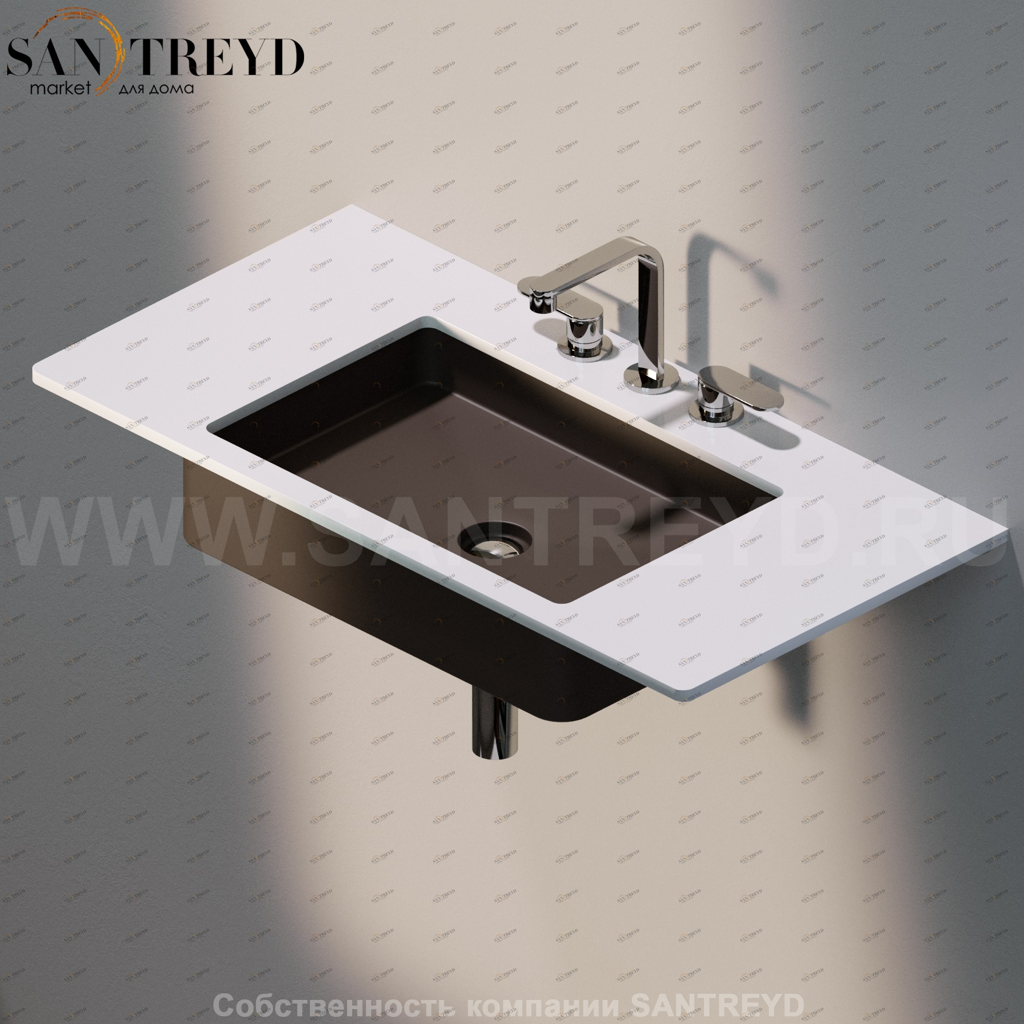 MW60SP7006 Накладная раковина под столешницу  квадратная Ceramica Flaminia Miniwash