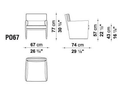 Тканевое кресло с подлокотниками B&B Italia Project поза ARCH-00110647 - Вид №5
