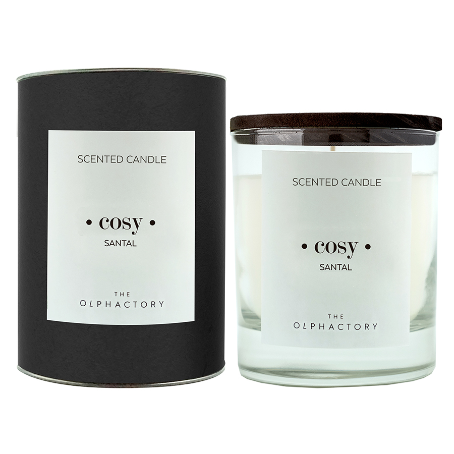 Свеча ароматическая The Olphactory Cosy Black "Сандал" AMBIENTAIR  00-3894985 Белый  - Вид №1