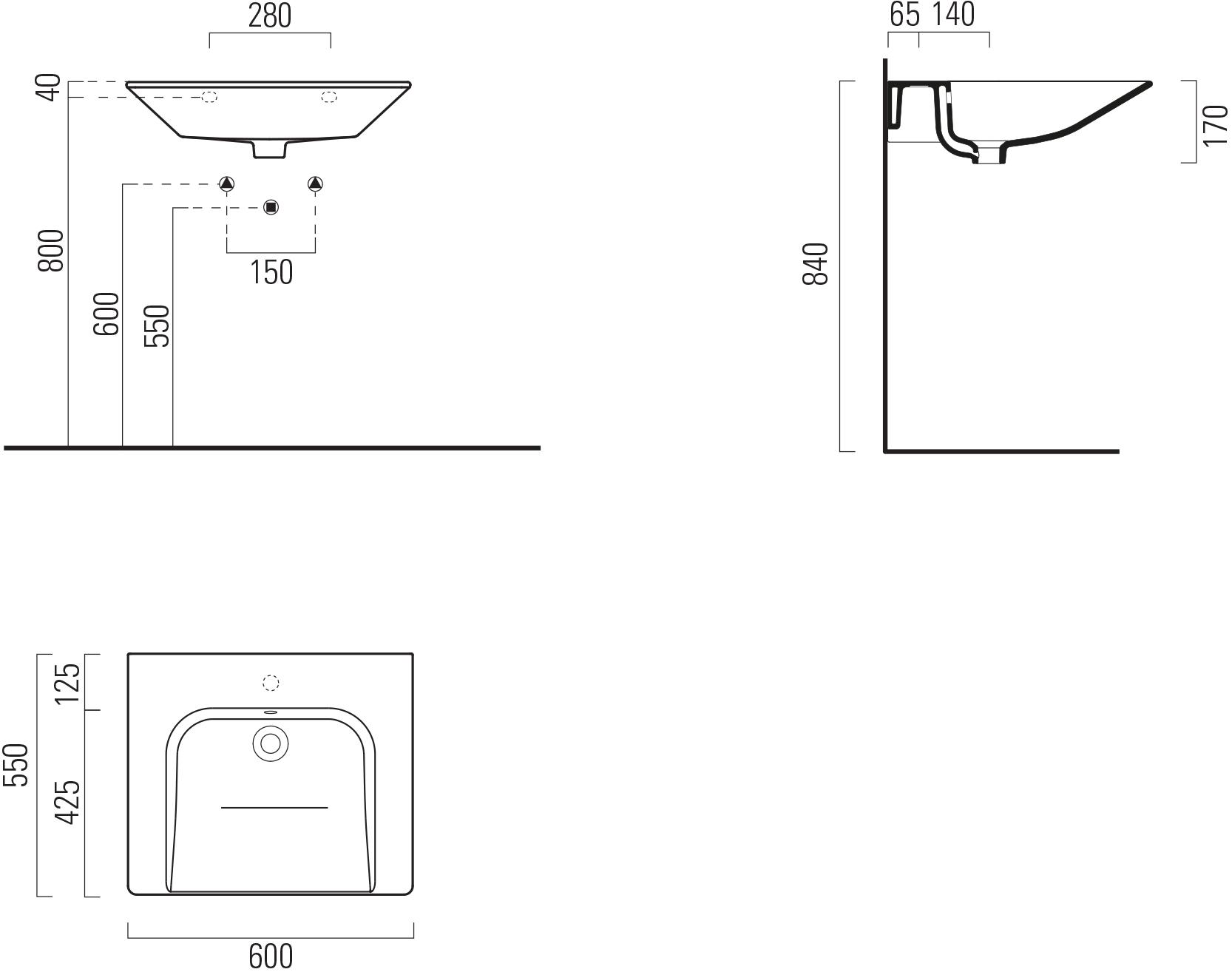 7635011 Подвесная раковина настенная овальная GSI ceramica Community белая - Вид №4