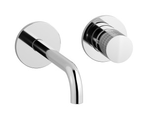 Встроенный в стену смеситель для раковины на 2 отверстия в комплекте с донным клапаном WE ARE IB vn392np Chrome Vinile