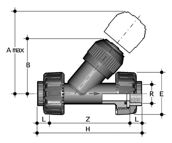 SANIT 227447000200050 Обратный клапан, PP, винт с резьбой втулки  - Вид №1