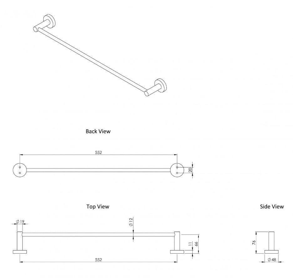 Держатель для полотенец из нержавеющей стали LUSSO Urban ARCH-00094961 - Вид №4