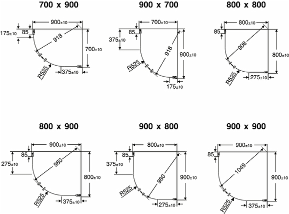 58800192 Гнутая дверь IFO Space SBNF, алюминиевый профиль, матовое стекло с ручкой, SBNF 800 - Вид №7