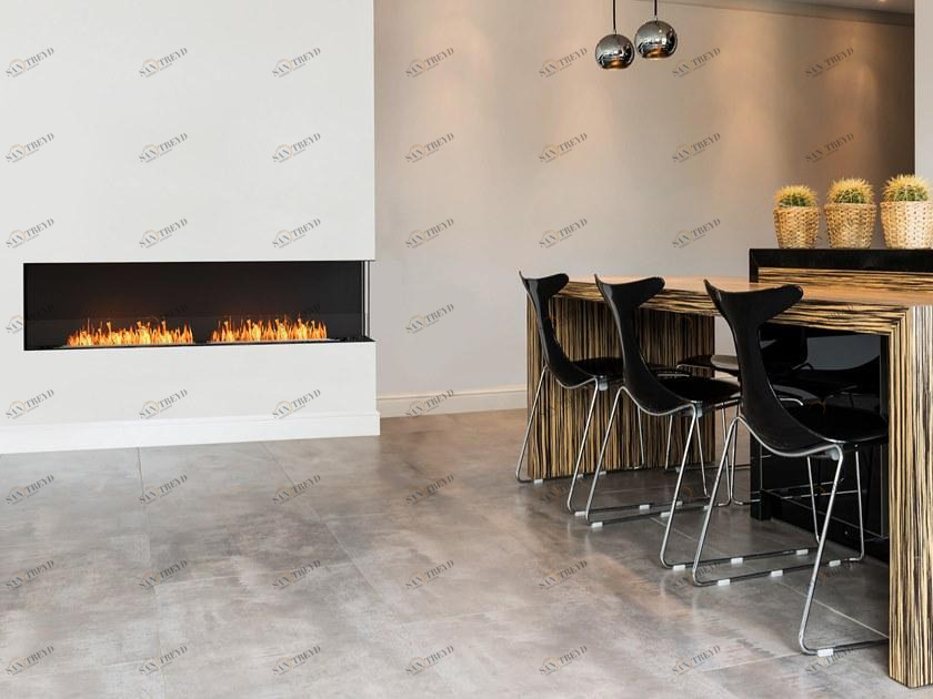 EcoSmart Fire Стальная каминная топка на биоэтаноле с панорамным остеклением Flex right corner fireplaces sun-id-1354003