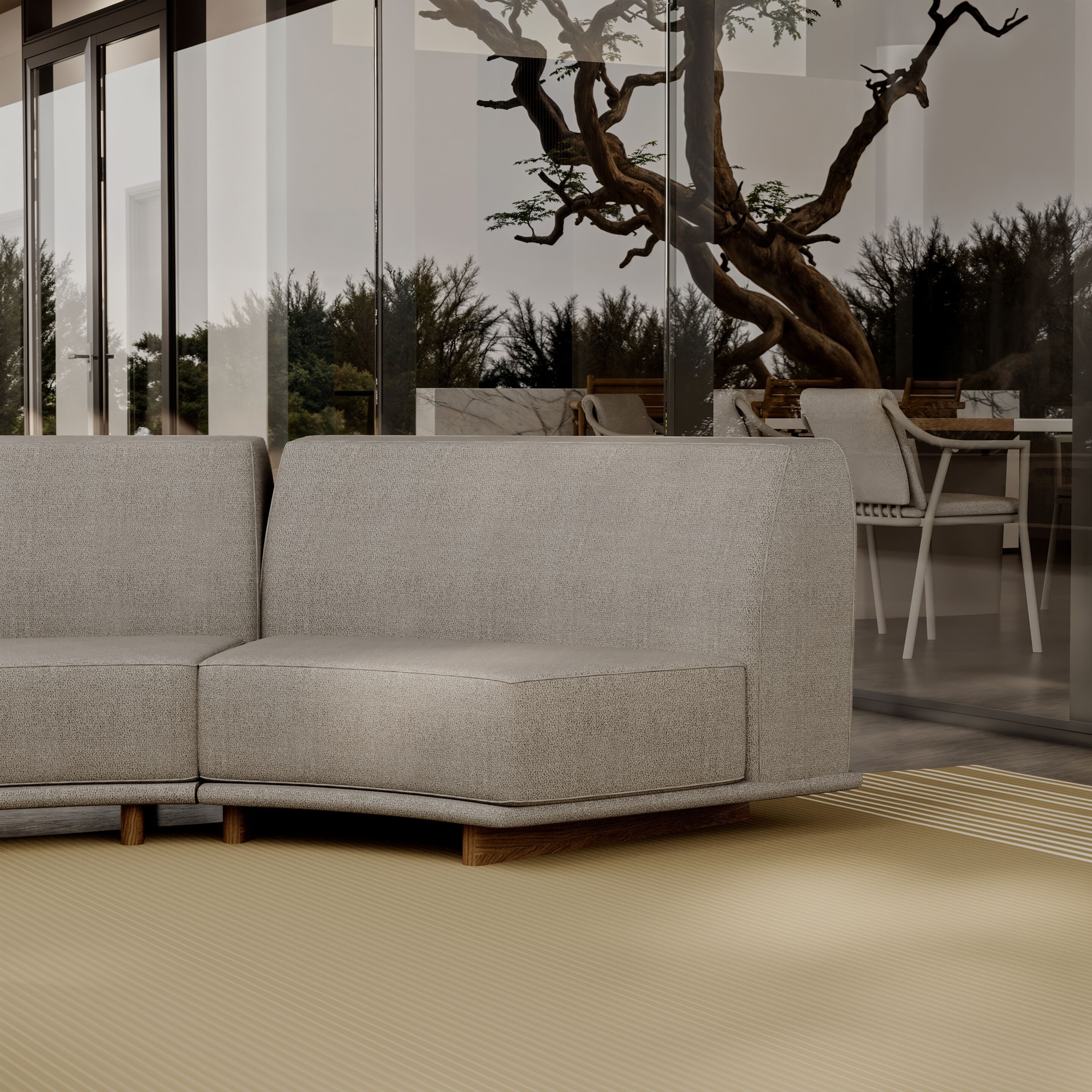 3-местный изогнутый тканевый садовый диван YAAZ Rasel ARCH-00139879 - Вид №2