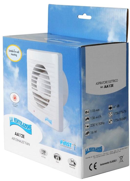 First Corporation Настенный осевой вентилятор La ventilazione Aa12e - Вид №1