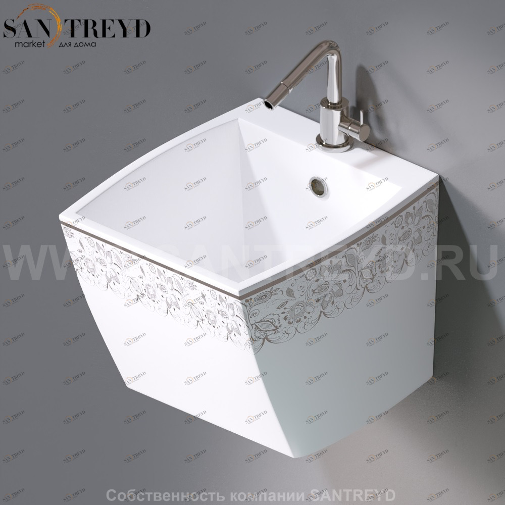 L253.460P Подвесная раковина настенная овальная A. e T. Italia SQUARE белая AeT ITALIA