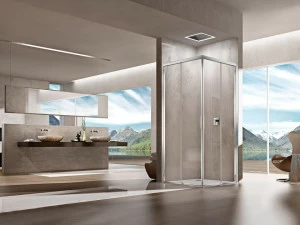 Duka Прямоугольный угловой душевой бокс Quadra – con profili verticali e orizzontali