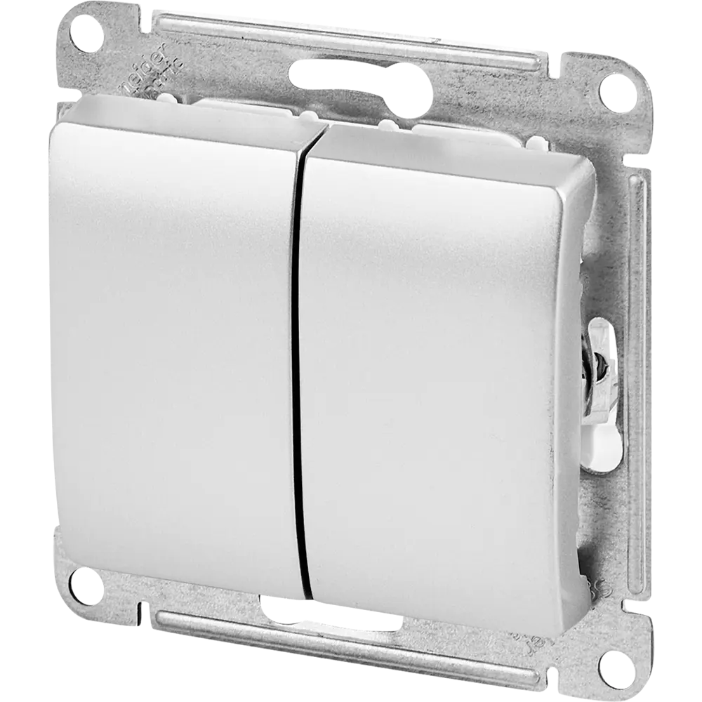 Schneider Electric Glossa — выключатель трёхламповый в алюминиевом исполнении 87677579 STLM-0074814