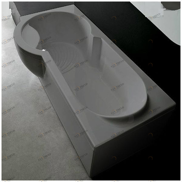 Ванна Gruppo treesse Simona V5671-SX-SE серая прямоугольная правая VTLV5671SXSE