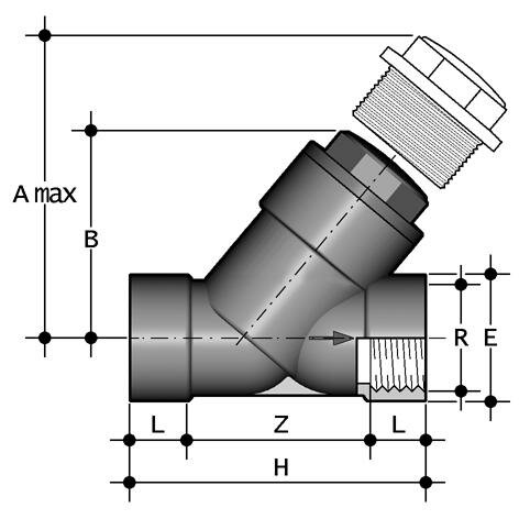 SANIT 69950000 Обратный клапан, PVC-U, резьбовые втулки  - Вид №1