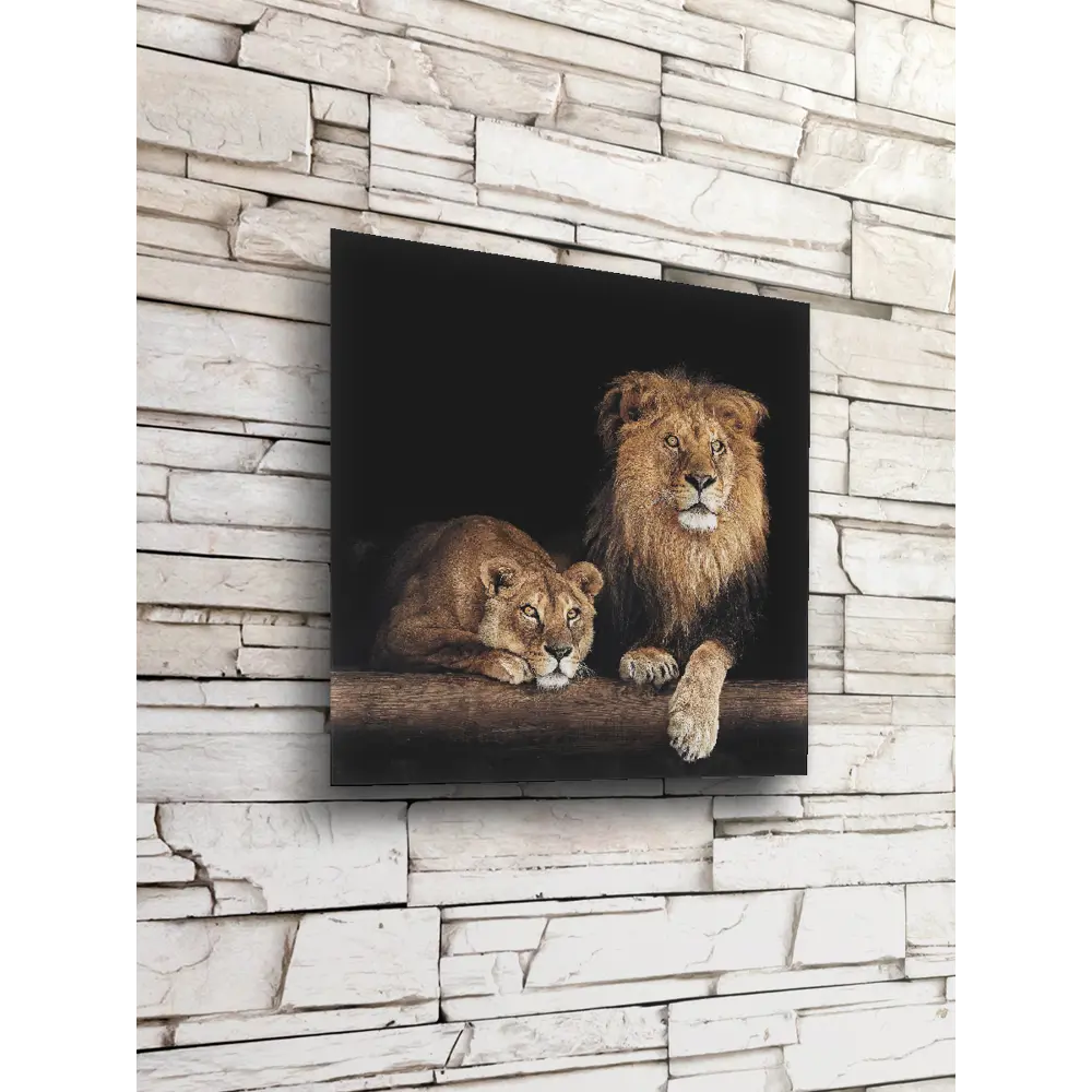 88734192 Картина на стекле Postermarket Лев 30x30 см STLM-1430595 Santreyd 