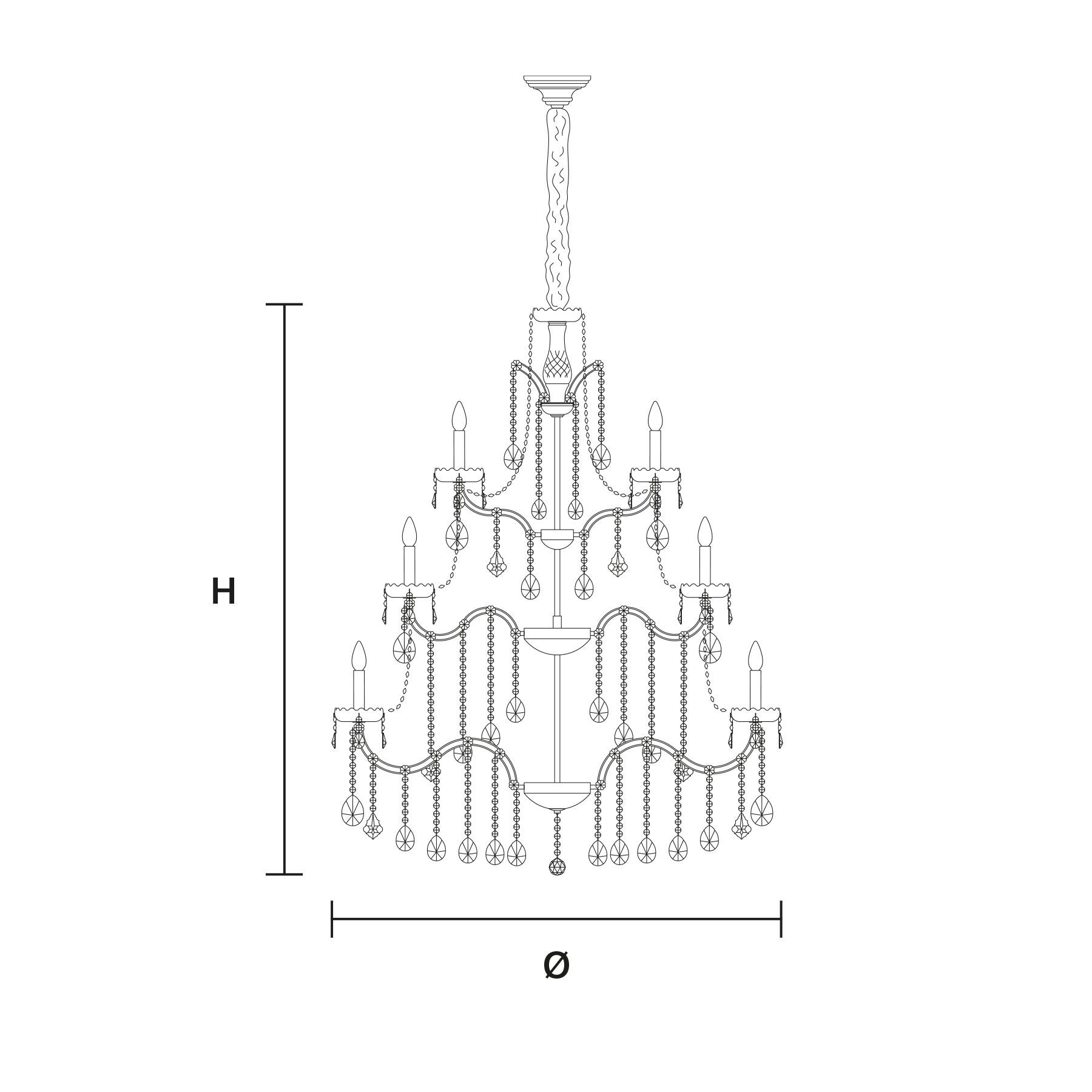 Подвесной светильник с кристаллами Masiero Aqaba ARCH-00082319 - Вид №1