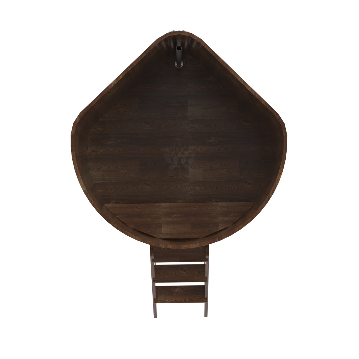 1587 Купель угловая из сращенных ламелей лиственницы 1,37х1,37х1,2 морёная Alyarus  - Вид №5