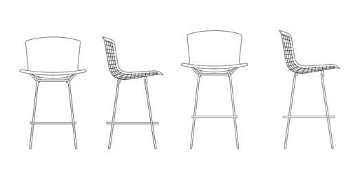 Тканевый стул со спинкой Knoll Bertoia ARCH-00064734 - Вид №4