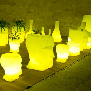 070315 Кашпо матовое светящееся LED 42см Vondom Adan