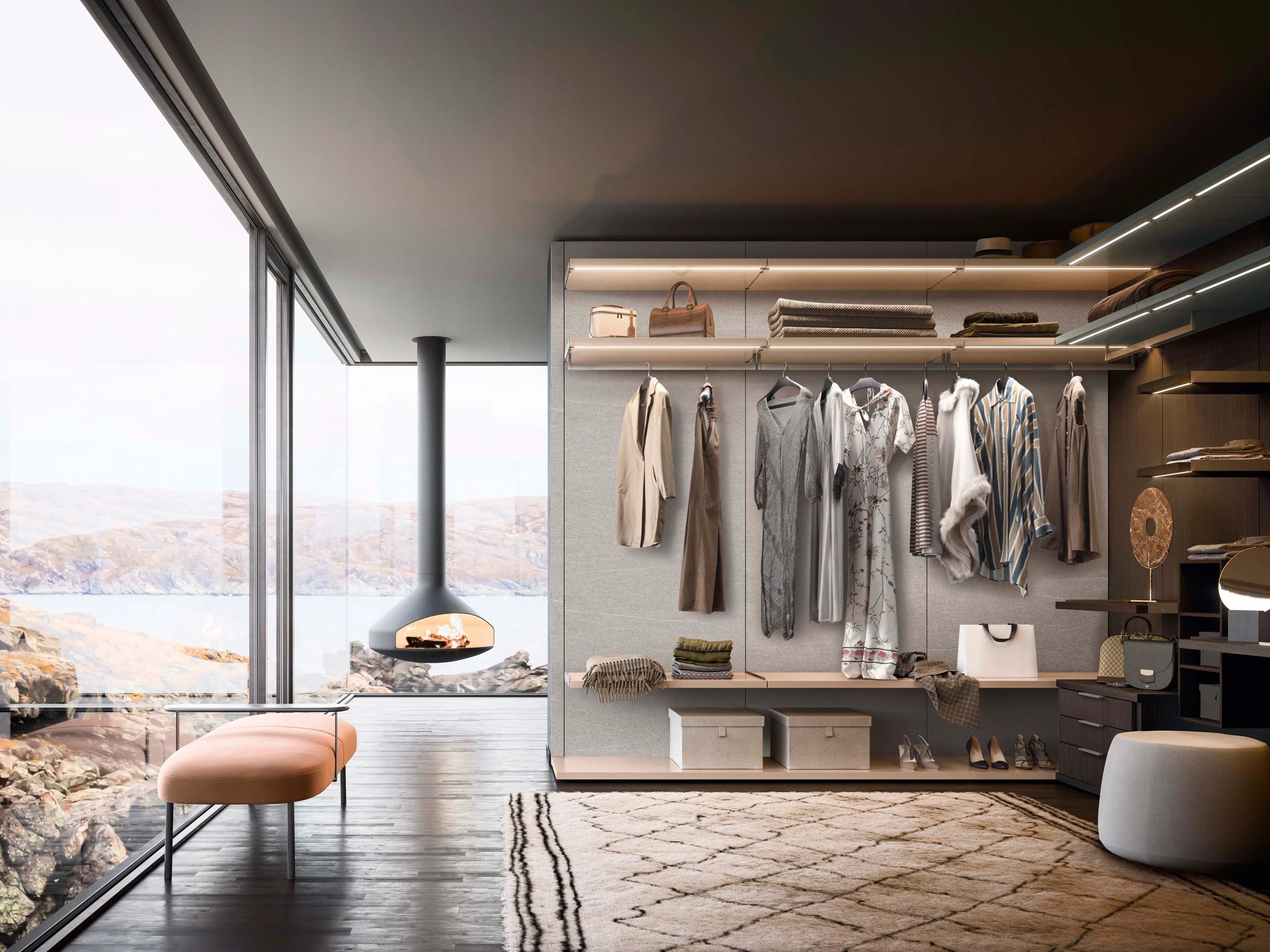 Деревянная секционная гардеробная Alf DaFrè STORE ARCH-00107618 - Вид №1