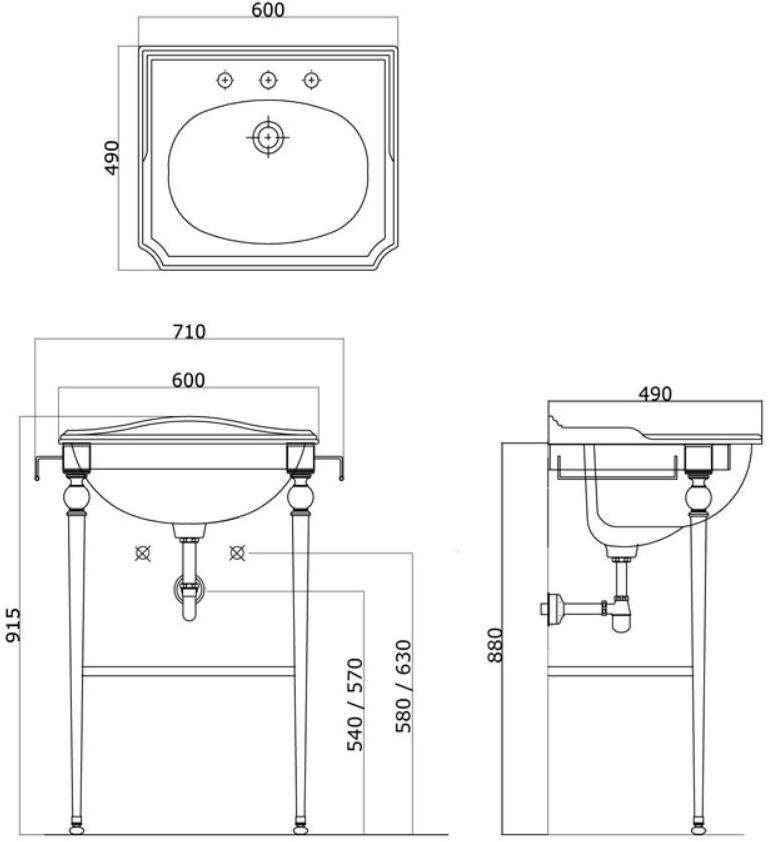 Напольная раковина стоящая овальная Gentry Home sun-id-1350507 - Вид №4